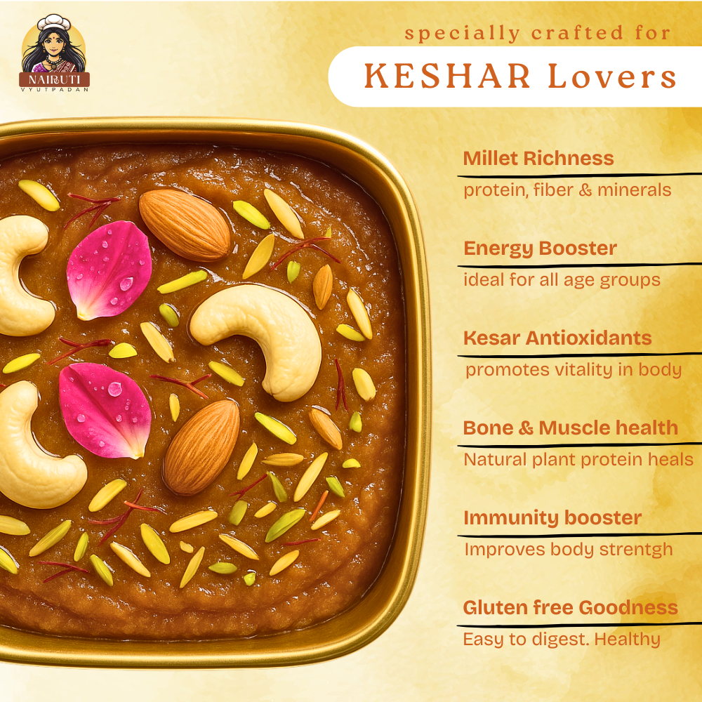 Kesariya Kesar Halwa Premix with Millet | Instant Saffron Dessert Mix