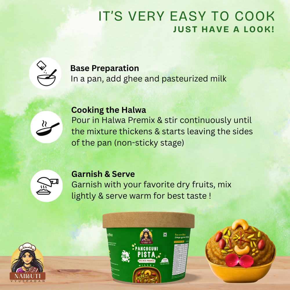 Pista Halwa Premix with Millet | Instant Pistachio Dessert Mix