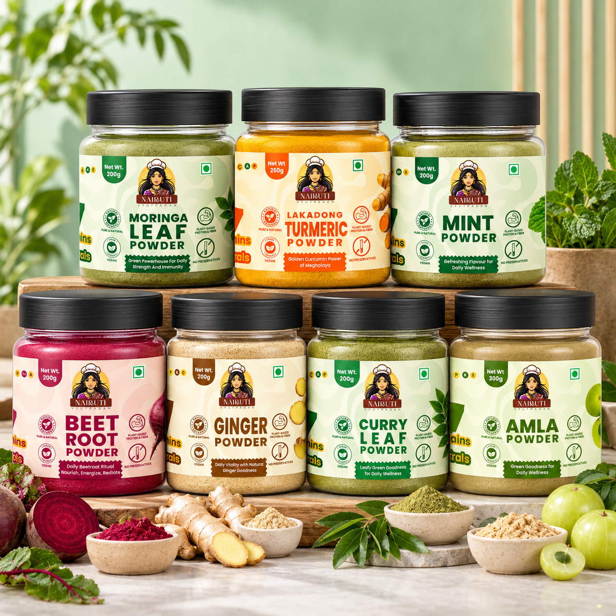 Complete Everyday Superfood Shelf seven jar combo