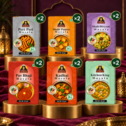 Complete Jain Family Pantry Combo with Jain Peri Peri, Shahi Paneer Jain, Pav Bhaji, Kadai, Kitchen King and Shahi Biryani Masala