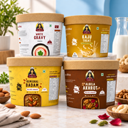 Creamy Curry & Sweet Box - White Gravy, Kaju Milkshake, Badam Millet Halwa and Akhrot Millet Halwa
