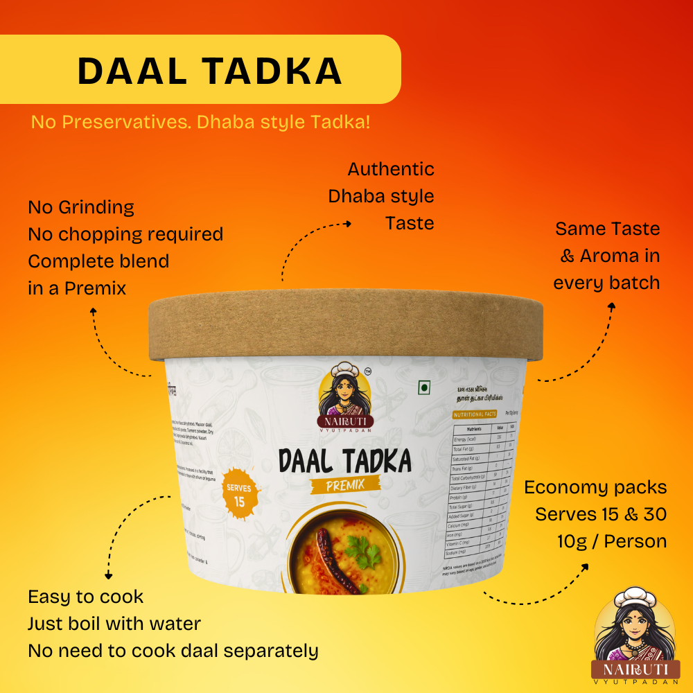 Daal Tadka Premix | Dhaba-Style Tadka Dal Mix | Quick Cooking with Rich Aroma & Authentic Spices