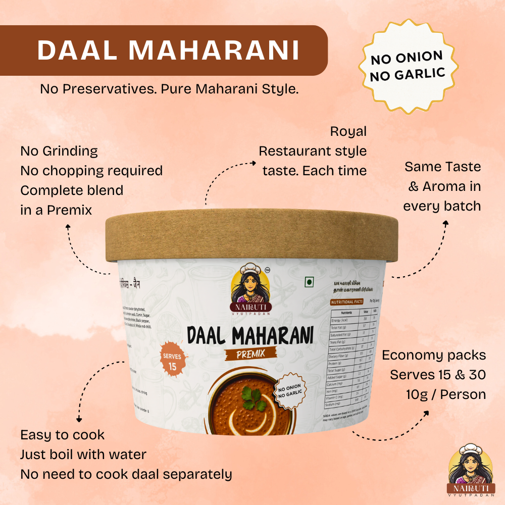 Daal Maharani Premix (No Onion No Garlic) | Royal Creamy Lentil Blend | Pure Jain Recipe. Rich. Aromatic. Ready in Minutes