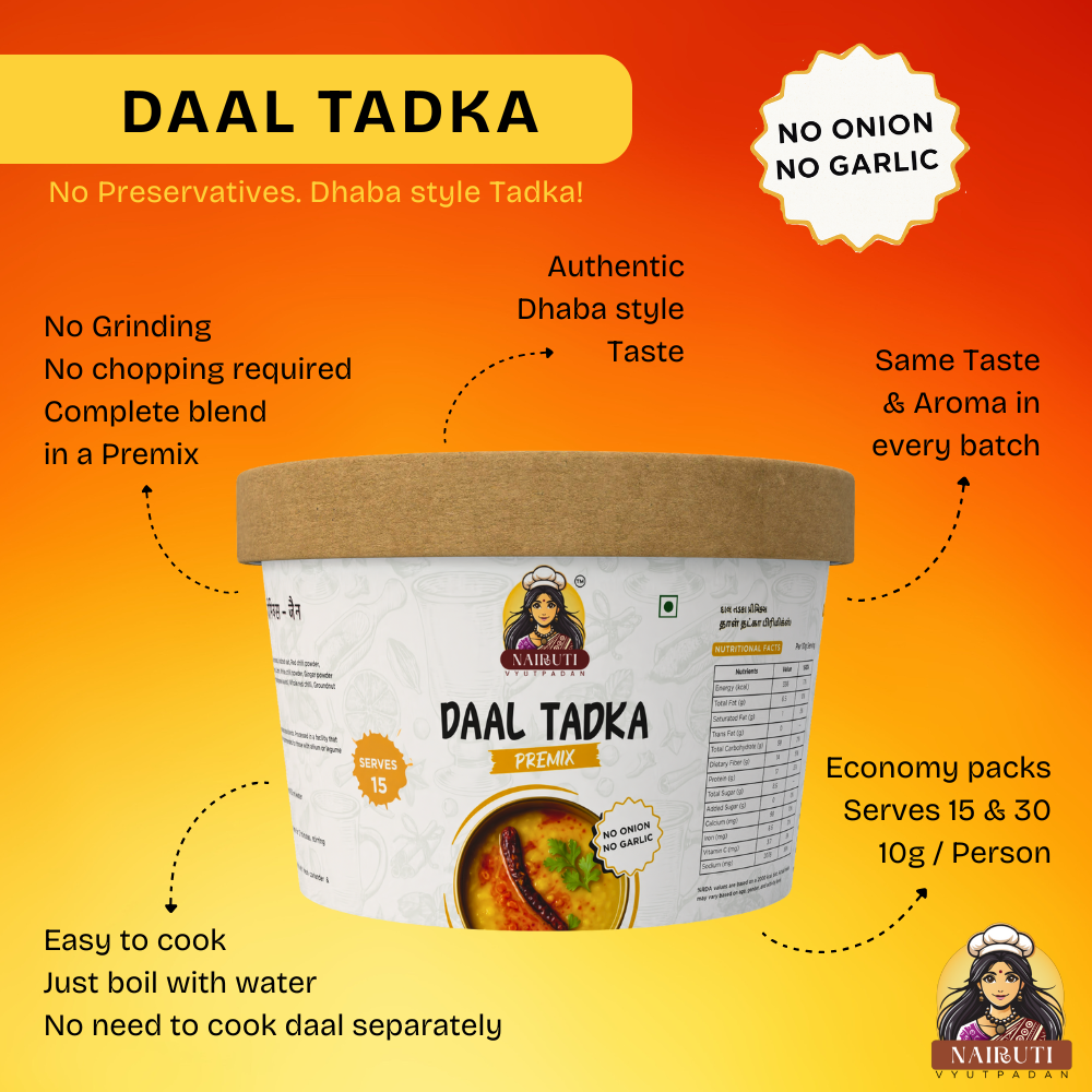 Daal Tadka Premix (No Onion No Garlic) | Dhaba-Style Satvik Dal Mix | Quick, Aromatic & Authentic Tadka Flavor