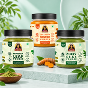 Everyday Favourites Trio with Lakadong Turmeric, Moringa Leaf and Curry Leaf powders