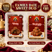 Family Date Sweet Duo – Khajur Roll 500g and Dry Fruits Punch 500g