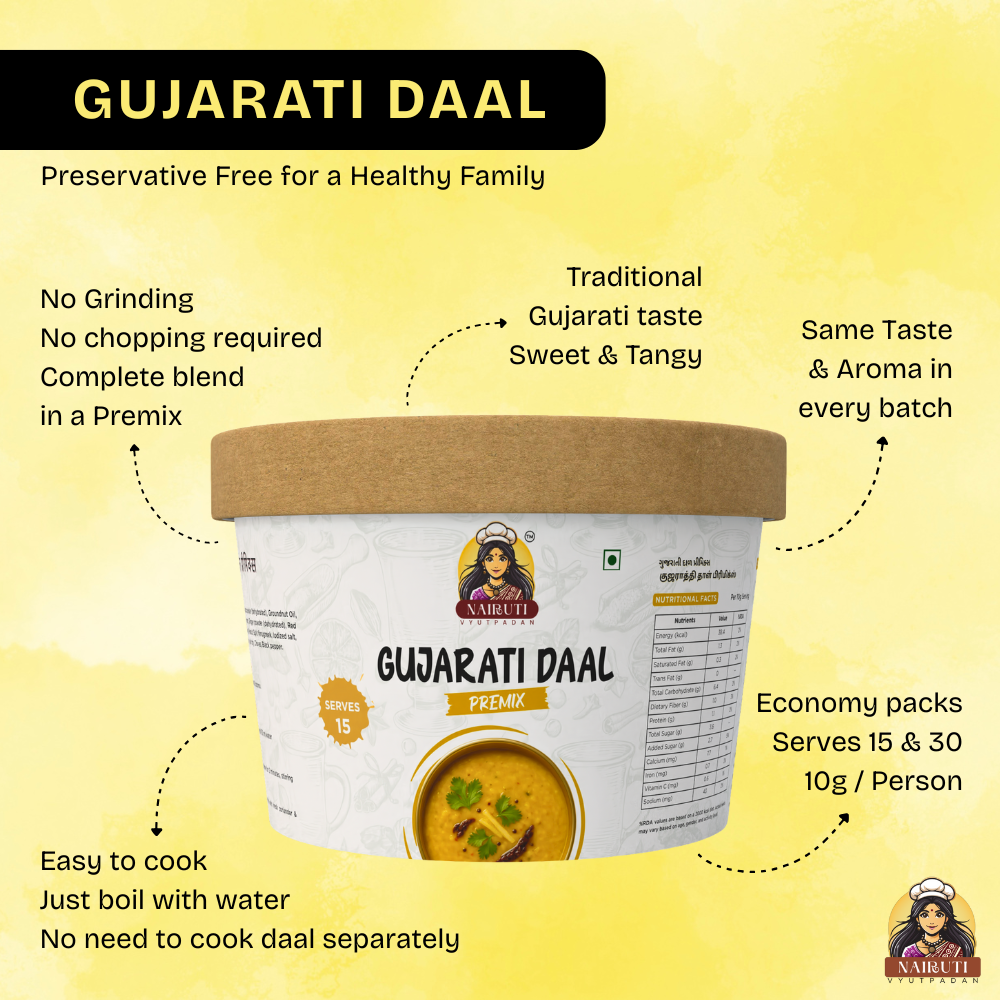 Gujarati Daal Premix | Sweet–Tangy Traditional Daal Mix | Quick Cooking for Authentic Home-Style Taste