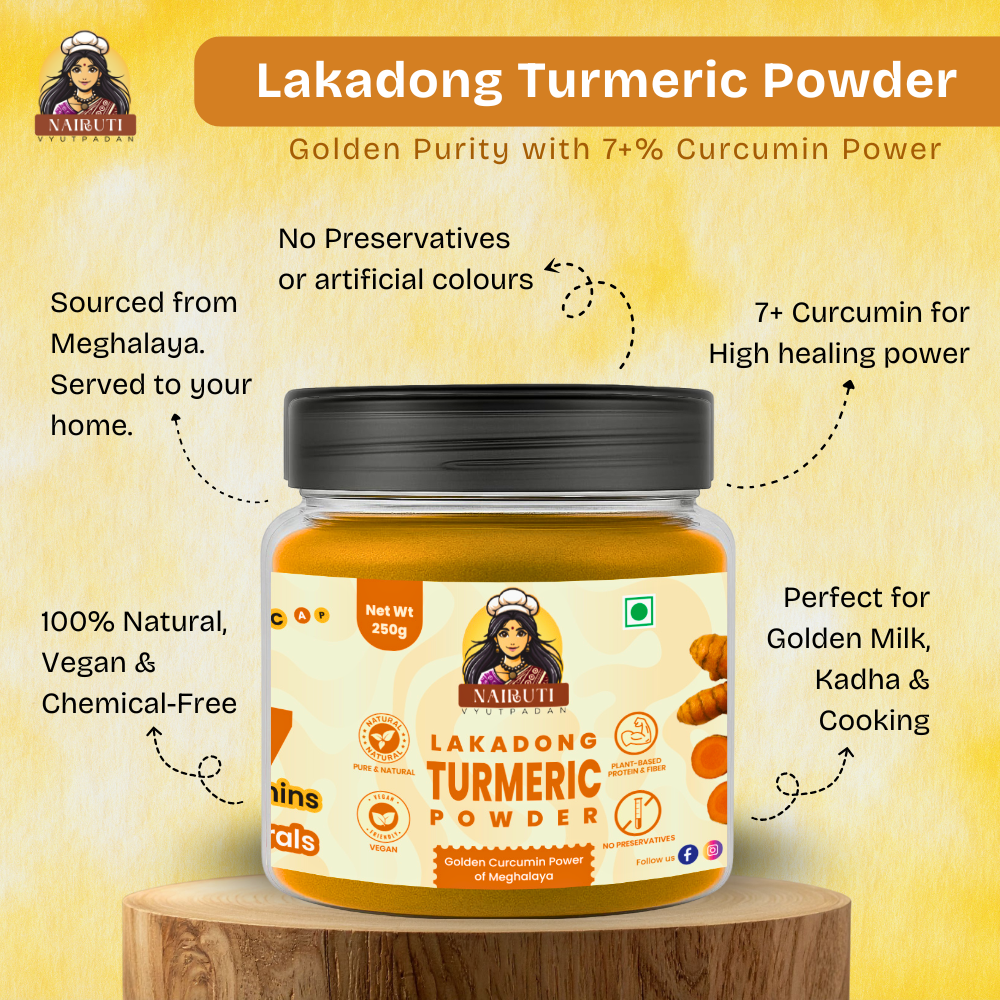 Lakadong Turmeric Powder | High Curcumin | Pure Meghalaya Haldi for Immunity, Healing & Golden Milk