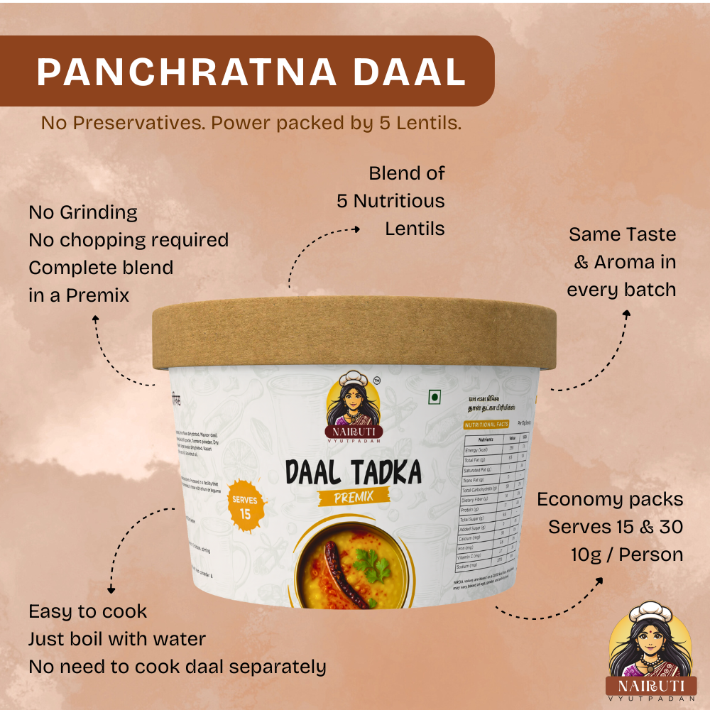 Panchratna Daal Premix | 5-Lentil Protein-Rich Dal Mix | Quick Cooking for Restaurant-Style Flavour