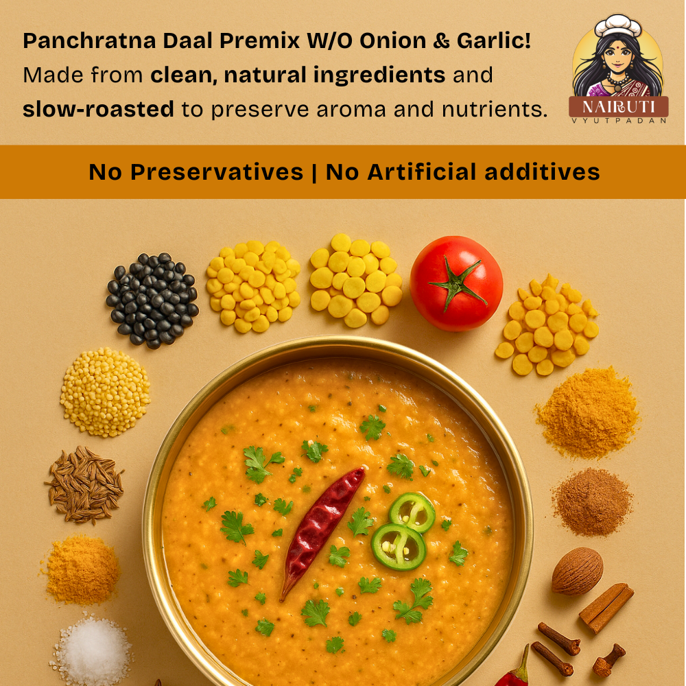 Panchratna Daal Premix (No Onion No Garlic) | 5-Lentil Satvik Dal Mix | Quick. Rich, Protein-Packed & Aromatic Flavor