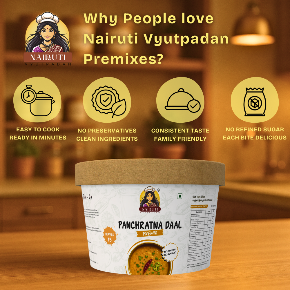 Panchratna Daal Premix (No Onion No Garlic) | 5-Lentil Satvik Dal Mix | Quick. Rich, Protein-Packed & Aromatic Flavor