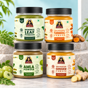 Premium Indian Superfood Edit with Moringa Leaf, Lakadong Turmeric, Amla and Ing Makhir Ginger powders